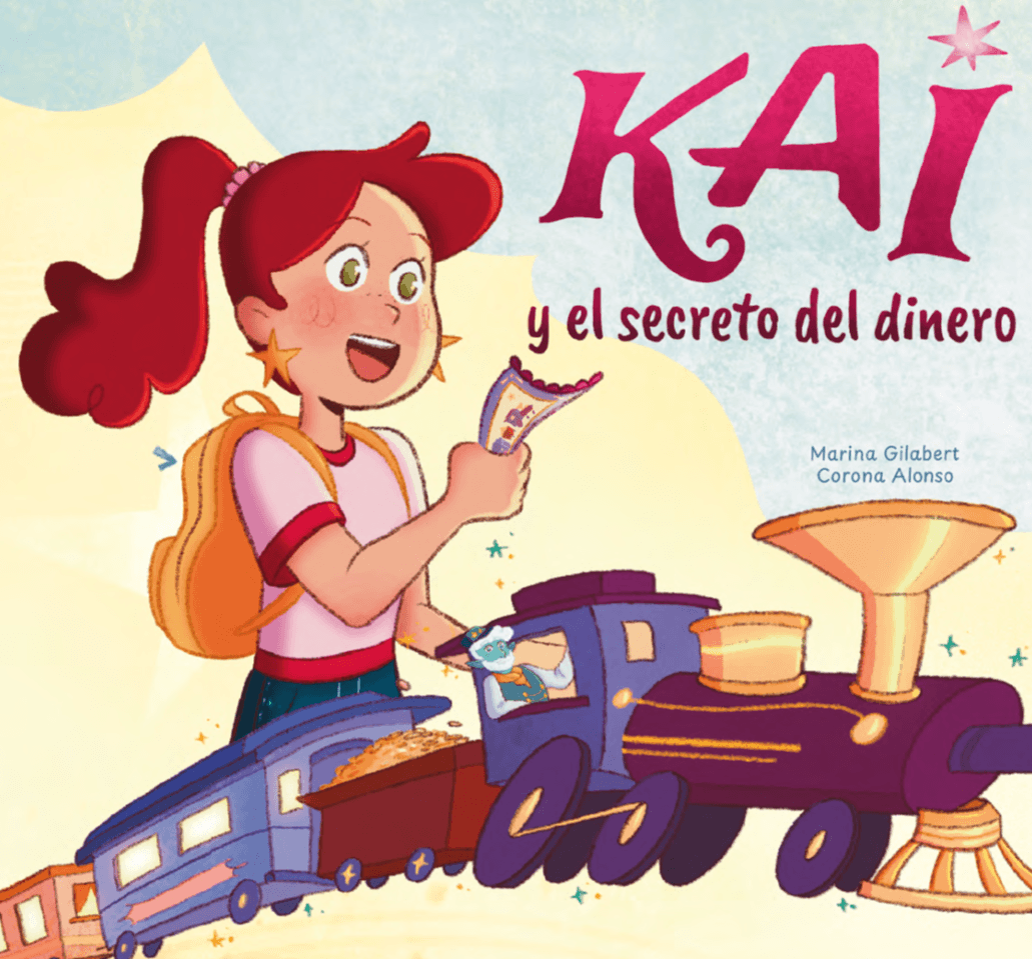 ilustración de una niña y un tren